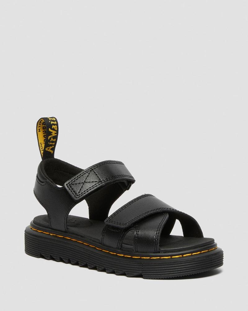 Sandalias Dr Martens Junior Vossie Cuero Niños Negros | MX 102GSO